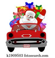 santa in his car santa in his car