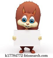 Squirrel with sign Squirrel with sign