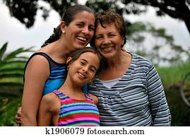 Three generations of Hispanic women Three generations of Hispanic women