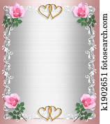 Wedding invitation Pink Satin Shabby chic Wedding invitation Pink Satin Shabby chic
