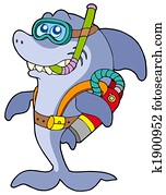 כריש, צולל של סקובה