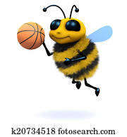 3d Honey bee playing basketball 3d Honey bee playing basketball
