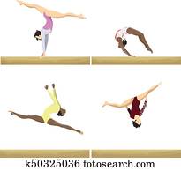 Balance Beam Clipart | Our Top 772 Balance Beam EPS Images | Fotosearch