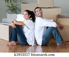 Young Couple Moving House Young Couple Moving House