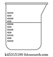 青 計量カップ で 水 アイコン 平ら スタイル クリップアート K Fotosearch