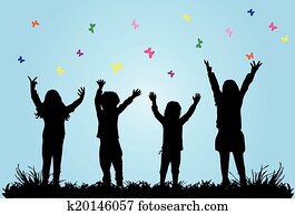 Children playing outside . Children playing outside .