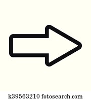 cursor, om te, rechts, pictogram, eenvoudige, stijl