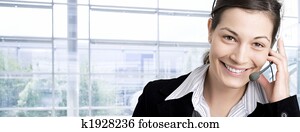 Happy customer service representative Happy customer service representative