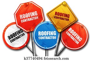 roofing contractor, 3D rendering, street signs roofing contractor, 3D rendering, street signs