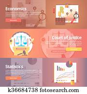 sozialwissenschaft, von, economics., politisch, economy., gericht, von, justice., studieren, von, statistics., richtig, sciences., zivil, law., liberal, art., ausbildung wissenschaft, banner, set., vektor, design, concept.