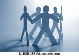 teamwork of paper man