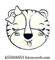 カラフルである 風刺漫画 かわいい 顔 女性 雌じし 動物 タンを最後まで頑張る 表現 で 弓 レース クリップアート K Fotosearch