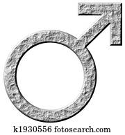 3D Stone Male Symbol