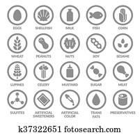 Allergens icon set