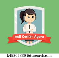 call center woman in emblem