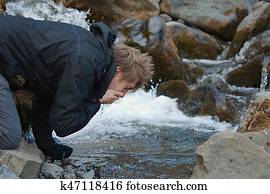 Drinking from a stream Drinking from a stream