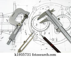 engenharia, ferramentas, ligado, desenho técnico