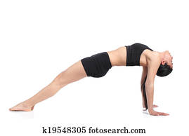 Fitness woman stretching with a flexibility exercise