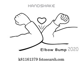 Fun Elbow Bump Handshake, Quarantine, Social Distance, New Hi, Hello poster