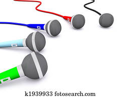 omkring, mikrofon, group., 3
