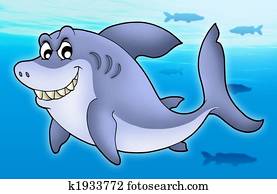Smiling cartoon shark Smiling cartoon shark