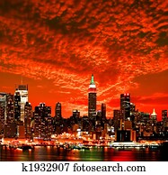 The New York City midtown skyline