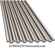 vektor, gewellt, roofing, blatt vektor, gewellt, roofing, blatt