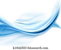 abstratos, ondas azuis