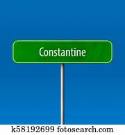 Constantine - town sign, place name sign