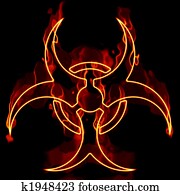 Fiery Biohazard Over Black Fiery Biohazard Over Black