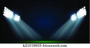 Four spotlights on a football field vector Four spotlights on a football field vector