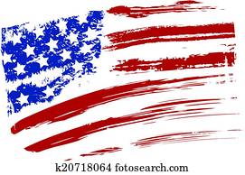 Grunge USA flag