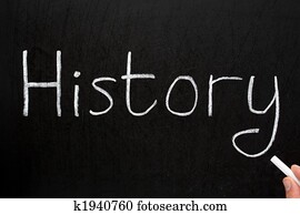 History, written with white chalk on a blackboard.