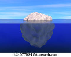 Iceberg above and below the level of ocean Iceberg above and below the level of ocean