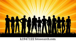 inmenso, grupo de las personas