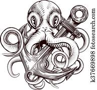 Octopus Holding Anchor Octopus Holding Anchor