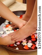 pé, spa, &, massagem