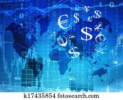 world map, s, currency symbols