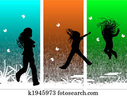 Young girls having fun