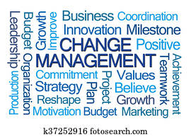 mudança, gerência, palavra, nuvem
