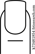 Nail manicure icon, outline style Nail manicure icon, outline style