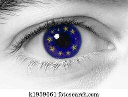 olho, europa, bandeira
