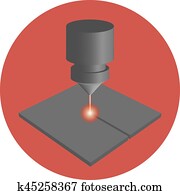 symbol, laserschnitt symbol, laserschnitt