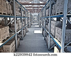 Clip Art of warehouse k5011362 - Search Clipart, Illustration Posters