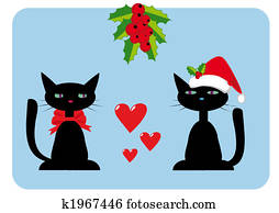 偶力がキスする 下に ヤドリギ イラストレーション 33 偶力がキスする 下に ヤドリギ ストックアート Fotosearch