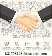 Business handshake Infographics.