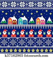 Christmas pattern with Santa Christmas pattern with Santa