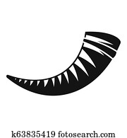 Jewish horn icon, simple style Jewish horn icon, simple style