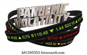 Pandemic Volatility Stock Market Ticker Prices 3d Illustration Pandemic Volatility Stock Market Ticker Prices 3d Illustration