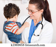 pediatra, doutor, e, bebê